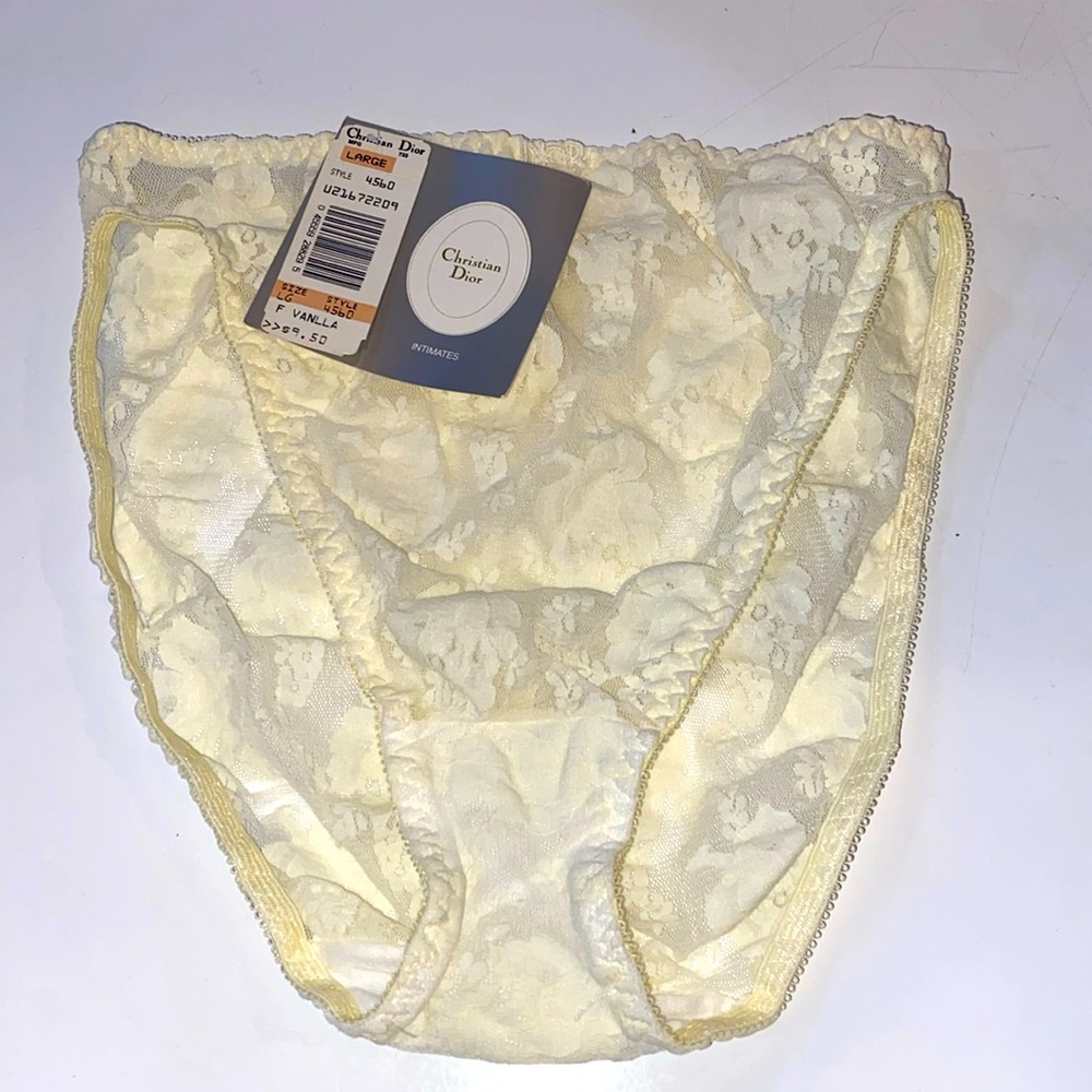 Christian Dior Intimates VTG 80’s French Vanilla Lace Bikini Panty Large NWT